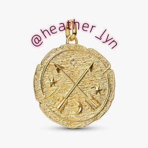 Pandora Crossing Arrows Oversized Medallion Charm